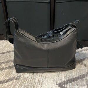MAGID Black Leather Shoulder Bag